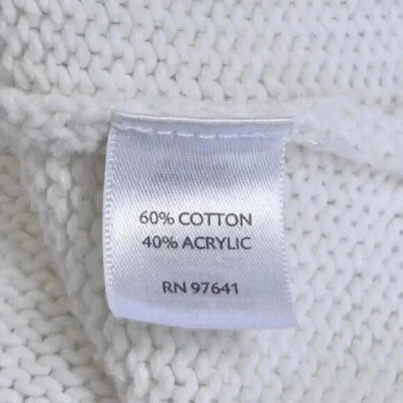 J Jill Turtleneck Knit  Sweater White Long Sleeve Size Medium - Picture 9 of 12